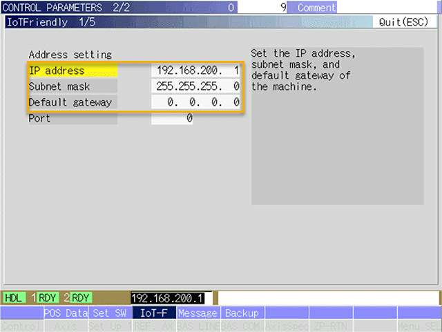 IPv4 Address setup screen (newer models)