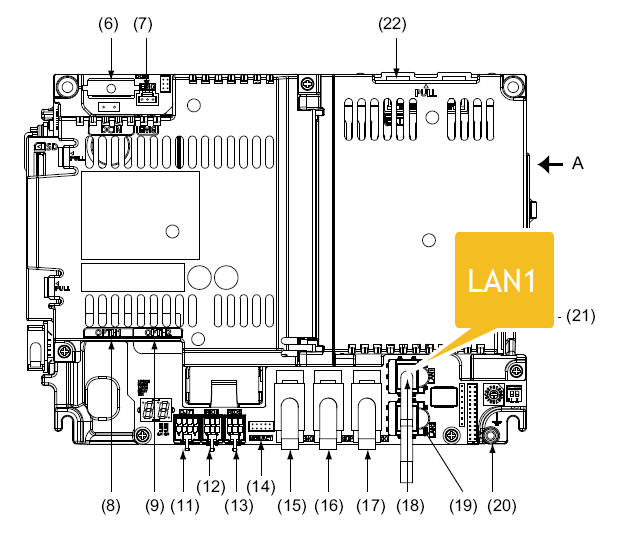 Mitsubishi M80 cable connector location 